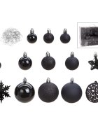 DIVERSE Set 111 globuri negre elegante pentru brad
