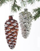 DIVERSE Set 2 globuri din sticla 12 cm Con Craciun