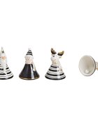 DIVERSE Set 3 clopotei alb negru cu model festiv