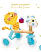 Djeco Tricicleta pentru copii din lemn fara pedale recomandata copiilor de la 12 luni inaltime ezut 24 cm