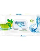 DOCTOR WIPES Servetele umede Spring Line Pop Up 100 bucati cu parfum Ceai verde ambalaj cu capac