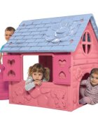 DOHANY Casuta de gradina pentru copii My First Playhouse Roz 98x90x106cm utilizare interiorexterior usa si ferestre cu deschidere
