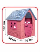 DOHANY Casuta de gradina pentru copii My First Playhouse Roz 98x90x106cm utilizare interiorexterior usa si ferestre cu deschidere