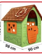 DOHANY Casuta de gradina pentru copii My First Playhouse Verde 98x90x106cm utilizare interiorexterior usa si ferestre cu deschidere