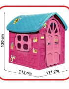 DOHANY Casuta mare de gradina pentru copii Play House Magenta 113x111x120 cm utilizare interiorexterior ferestre cu deschidere