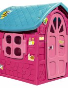 DOHANY Casuta mare de gradina pentru copii Play House Magenta 113x111x120 cm utilizare interiorexterior ferestre cu deschidere