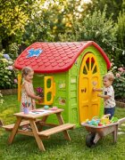 DOHANY Casuta mare de gradina pentru copii Play House Verde 113x111x120 cm utilizare interiorexterior ferestre cu deschidere