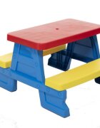 DOHANY Masuta de picnic pentru 4 copii Picnic Albastru utilizare interiorexterior plastic rezistent UV margini rotunjite sarcina maxima 50kg