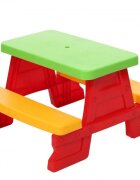 DOHANY Masuta de picnic pentru 4 copii Picnic Rosu utilizare interiorexterior plastic rezistent UV margini rotunjite sarcina maxima 50kg