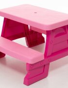 DOHANY Masuta de picnic pentru 4 copii Picnic Roz utilizare interiorexterior plastic rezistent UV margini rotunjite sarcina maxima 50kg