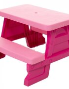DOHANY Masuta de picnic pentru 4 copii Picnic Roz utilizare interiorexterior plastic rezistent UV margini rotunjite sarcina maxima 50kg