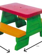 DOHANY Masuta de picnic pentru 4 copii Picnic Verde utilizare interiorexterior plastic rezistent UV margini rotunjite sarcina maxima 50kg