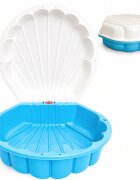 Doloni Capsula de joaca 2-in-1 Piscina si Nisipar pentru copii BlueWhite Shell dimensiune 79.5 x 86 x 37.7 cm