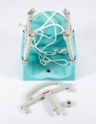 Doloni Leagan suspendabil 3 in 1 pentru copii GreyTurquoise cu suport spate opritor picioare centura siguranta dimensiune 33 x 39.7 x 41.1 cm