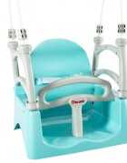 Doloni Leagan suspendabil 3 in 1 pentru copii GreyTurquoise cu suport spate opritor picioare centura siguranta dimensiune 33 x 39.7 x 41.1 cm