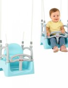 Doloni Leagan suspendabil 3 in 1 pentru copii GreyTurquoise cu suport spate opritor picioare centura siguranta dimensiune 33 x 39.7 x 41.1 cm
