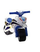 Doloni Motocicleta copii fara pedale Ride-on de politie Alb cu sunete si lumini roti rezistente de la 3 ani greutate maxima suportata 30 kg inaltimea scaunului 29 cm