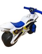 Doloni Motocicleta copii fara pedale Ride-on de politie Alb cu sunete si lumini roti rezistente de la 3 ani greutate maxima suportata 30 kg inaltimea scaunului 29 cm