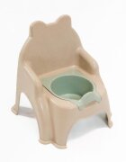 Doloni Olita pentru copii BeigeBrown Tiger design robust cu spatar inalt cotiere si vas colector detasabil dimensiune 38 x 29 x 30 cm