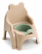 Doloni Olita pentru copii BeigeBrown Tiger design robust cu spatar inalt cotiere si vas colector detasabil dimensiune 38 x 29 x 30 cm