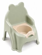 Doloni Olita pentru copii BeigeTurquoise Tiger design robust cu spatar inalt cotiere si vas colector detasabil dimensiune 38 x 29 x 30 cm