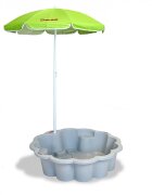 Doloni Piscina si ladita de nisip 2-in-1 pentru copii Grey Flower 80 x 87 x 20 cm design multifunctional cu Umbrela reglabila inclusa