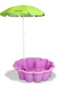 Doloni Piscina si ladita de nisip 2-in-1 pentru copii Pink Flower 80 x 87 x 20 cm design multifunctional cu Umbrela reglabila inclusa