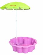 Doloni Piscina si ladita de nisip 2-in-1 pentru copii Pink Flower 80 x 87 x 20 cm design multifunctional cu Umbrela reglabila inclusa