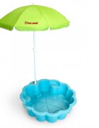 Doloni Piscina si ladita de nisip 2-in-1 pentru copii Turquoise Flower 80 x 87 x 20 cm design multifunctional cu Umbrela reglabila inclusa