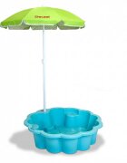 Doloni Piscina si ladita de nisip 2-in-1 pentru copii Turquoise Flower 80 x 87 x 20 cm design multifunctional cu Umbrela reglabila inclusa