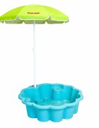 Doloni Piscina si ladita de nisip 2-in-1 pentru copii Turquoise Flower 80 x 87 x 20 cm design multifunctional cu Umbrela reglabila inclusa
