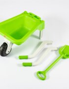 Doloni Roaba de jucarie pentru copii Green cu manere ergonomice si lopata de lucru inclusa dimensiune 87 x 50 x 38 cm