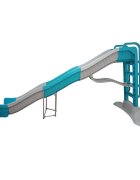 Doloni Tobogan gigant pentru copii Mega Slide WhiteTurquoise panta 400 cm cu Water effect margini rotunjite si manere de sprijin