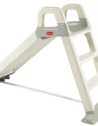 Doloni Tobogan pentru copii WhiteGrey cu trepte si manere de sustinere dimensiune 144.5 x 60.2 x 79.2 cm