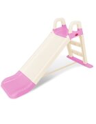 Doloni Tobogan pentru copii WhitePink cu trepte si manere de sustinere dimensiune 144.5 x 60.2 x 79.2 cm
