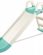 Doloni Tobogan pentru copii WhiteTurquoise cu trepte si manere de sustinere dimensiune 144.5 x 60.2 x 79.2 cm