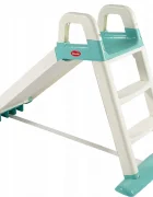 Doloni Tobogan pentru copii WhiteTurquoise cu trepte si manere de sustinere dimensiune 144.5 x 60.2 x 79.2 cm