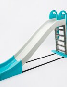 Doloni Tobogan pentru copii XXL WhiteTurquoise cu trepte si manere ergonomice de sustinere dimensiune 243.8 x 100 x 149.3 cm