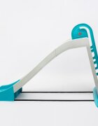 Doloni Tobogan pentru copii XXL WhiteTurquoise cu trepte si manere ergonomice de sustinere dimensiune 243.8 x 100 x 149.3 cm