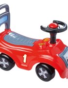 DOLU Masina Ride-On fara pedale rosie de la 12 luni cu spatiu de depozitare sub scaun destinata copiilor cu o greutate de maxim 23 kg