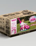 DOLU Masinuta copii de impins 4 in 1 Step car Unicorn cu maner detasabil sunete amuzante spatiu depozitare sub scaun Suport pentru picioare detasabil bara de protectie