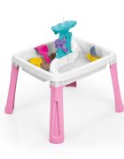 DOLU Masuta de activitati 3 in 1 pentru copii alb - roz include galetusa stropitoare grebla lopatica barcuta o forma pentru nisip