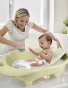 Dolu Nuve Cadita cu suport anatomic Hippo verde eco designul usor si compact cu dop de scurgere 6 luni+