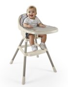 Dolu Nuve Scaun de masa premium cu perna bej centura de siguranta in 3 puncte perna moale si ergonomica tava detasabila greutate suportata 15 kg