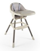Dolu Nuve Scaun de masa premium cu perna bej centura de siguranta in 3 puncte perna moale si ergonomica tava detasabila greutate suportata 15 kg
