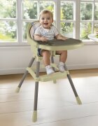 Dolu Nuve Scaun de masa premium cu perna verde eco centura de siguranta in 3 puncte perna moale si ergonomica tava detasabila greutate suportata 15 kg