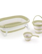 Dolu Nuve Set 3 in 1 cu cadita pliabila cana si galeata pentru clatire verde eco materiale non-toxice fara BPA 6 luni+