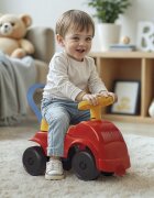 DOLU Ride-On copii fara pedale Foot to Floor rosu cu volan spatar cu posibilitatea de impingere spatiu de depozitare claxon