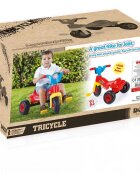 DOLU Tricicleta pentru copii Multicolor din plastic cu roti late si cosulet pentru accesorii