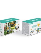 DOLU Tricicleta pentru copii Pastel din plastic cu roti late si cosulet pentru accesorii